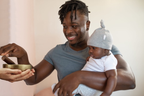 babyyoga feb 21 Man with baby